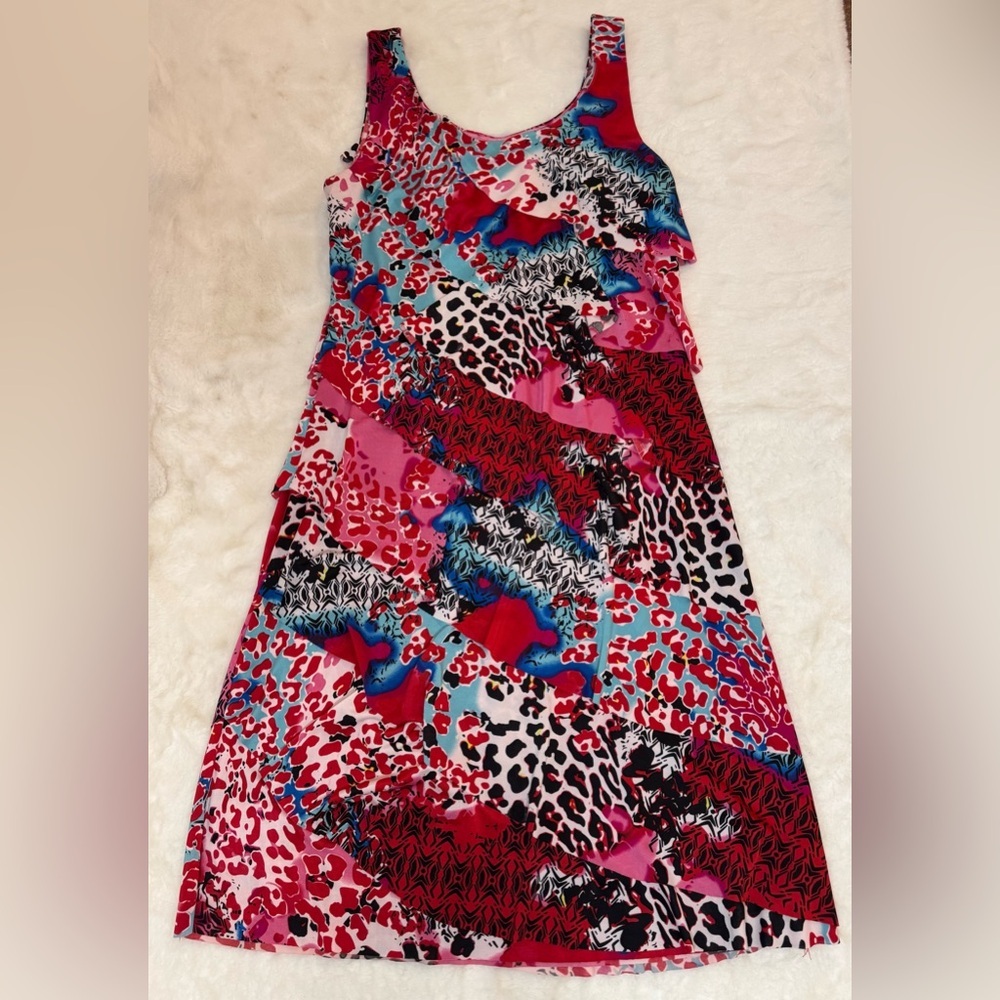 Teaberry Australian Brand Vibrant Multicolored Tiered Ruffles Dress- AUS 8 US 4 - Picture 13 of 14